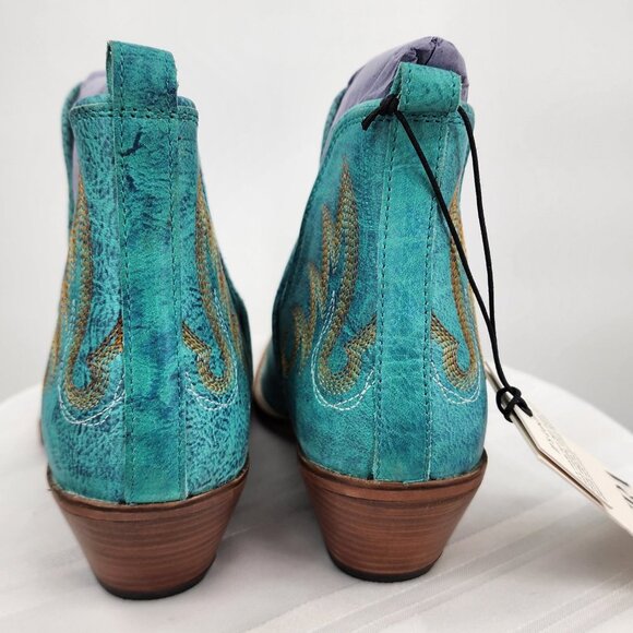 MYRA BAG Westerly Turquoise Western Leather Split Booties Ankle Boots 6-11 NWT - Picture 4 of 12